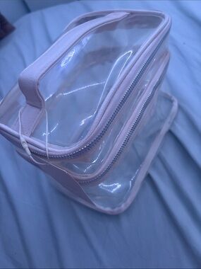 Clear Pink Travel and Storage Cosmetic Bag - Transparent Organizer